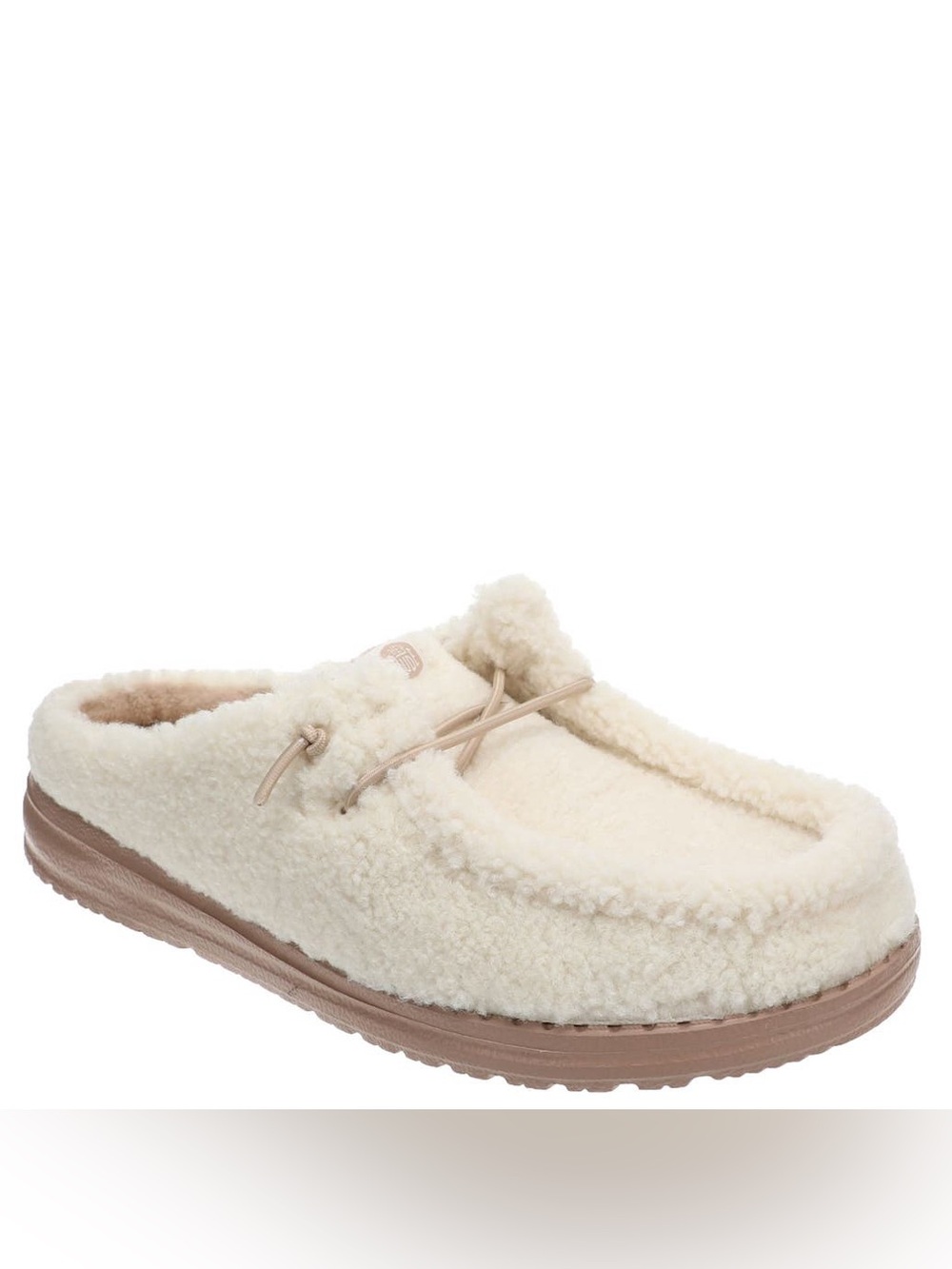 Hey Dude Wendy Slip Sherpa Shoe Egret Size 7 Wide - Picture 2 of 6